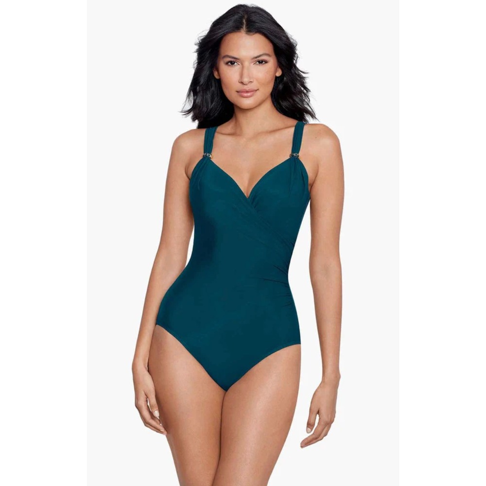 Miraclesuit Siren‎ One Piece Swimsuit Womens 8 Nova Green Tummy Control New